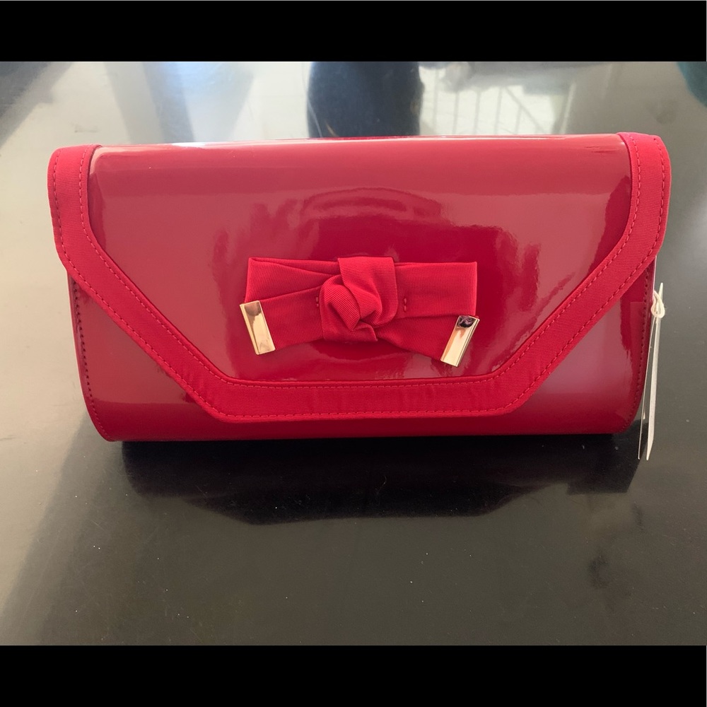 NWT J.Renee red patent leather evening bag